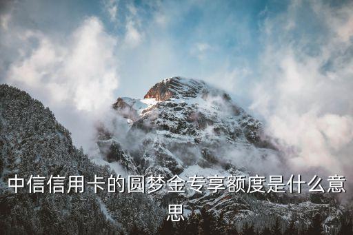 中信信用卡的圓夢(mèng)金專享額度是什么意思