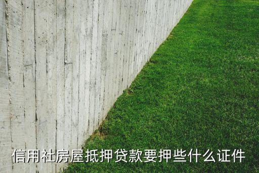 抵押貸一般抵押什么材料，信用社房屋抵押貸款要押些什么證件