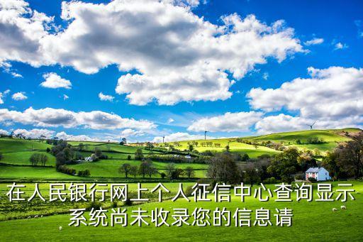 在人民銀行網(wǎng)上個人征信中心查詢顯示系統(tǒng)尚未收錄您的信息請