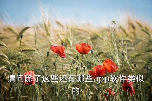 請(qǐng)問(wèn)除了這些還有哪些app軟件類(lèi)似的