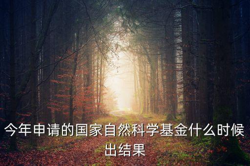 今年申請的國家自然科學(xué)基金什么時(shí)候出結(jié)果