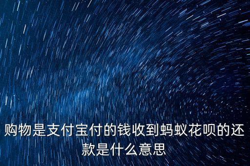 購物是支付寶付的錢收到螞蟻花唄的還款是什么意思