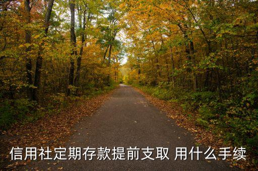 定期提前取需什么手續(xù)，信用社定期存款提前支取 用什么手續(xù)