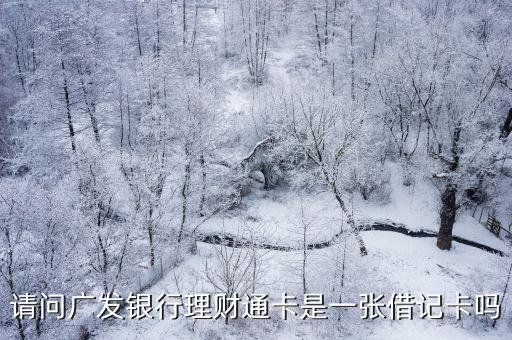 廣發(fā)理財(cái)通是什么，請問廣發(fā)銀行理財(cái)通卡是一張借記卡嗎