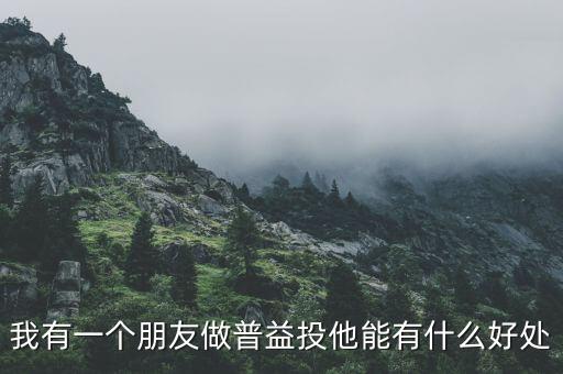 我有一個朋友做普益投他能有什么好處