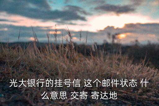 光大信用卡一般寄什么意思，光大銀行的掛號(hào)信 這個(gè)郵件狀態(tài) 什么意思 交寄 寄達(dá)地