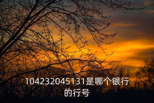 104232045131是哪個銀行的行號