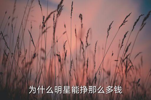 明星為什么賺那么多，為什么明星能掙那么多錢