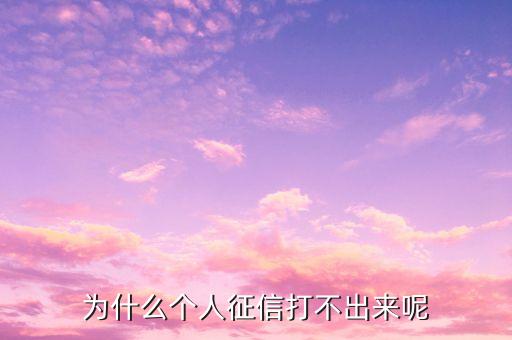 為什么個(gè)人征信打不出來呢