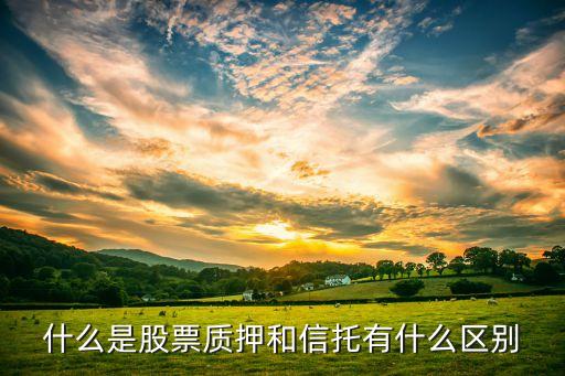 什么是股權質押信托，什么是股票質押和信托有什么區(qū)別