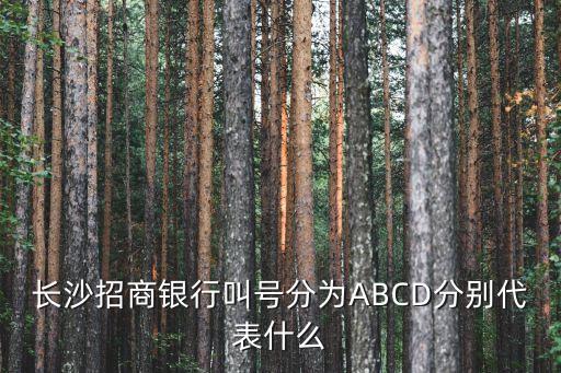 長沙招商銀行叫號分為ABCD分別代表什么