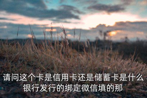 請問這個卡是信用卡還是儲蓄卡是什么銀行發(fā)行的綁定微信填的那