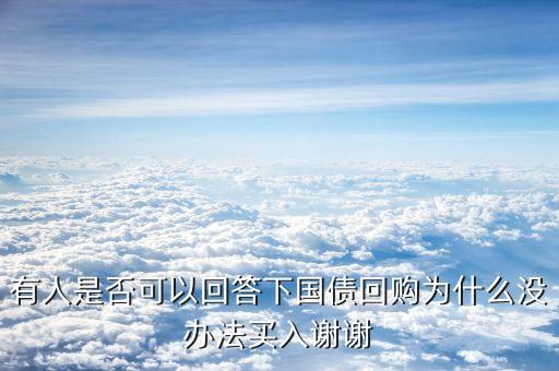 有人是否可以回答下國債回購為什么沒辦法買入謝謝