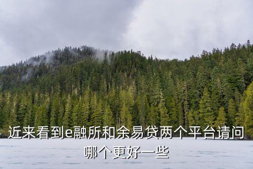 近來看到e融所和余易貸兩個平臺請問哪個更好一些