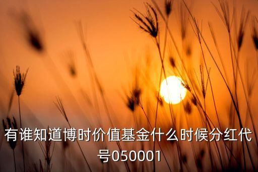 有誰(shuí)知道博時(shí)價(jià)值基金什么時(shí)候分紅代號(hào)050001