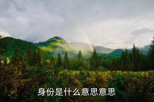 個人身份是什么意思，身份是什么意思意思