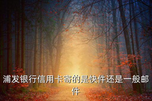 浦發(fā)信用卡是寄什么，浦發(fā)信用卡通了用什麼寄送快一些