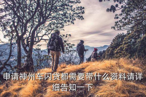 申請神州車閃貸都需要帶什么資料請?jiān)敿?xì)告知一下