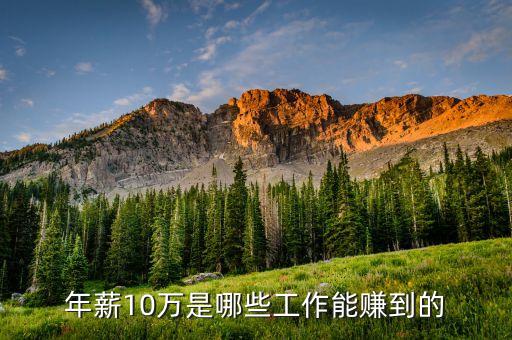 年薪10萬是哪些工作能賺到的
