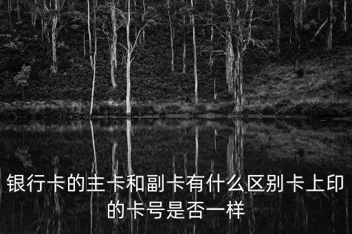 銀行卡的主卡和副卡有什么區(qū)別卡上印的卡號是否一樣