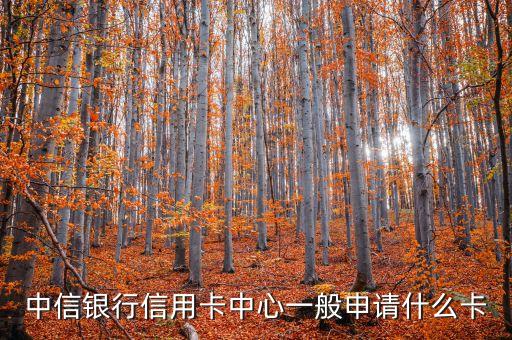 中信銀行信用卡中心一般申請什么卡