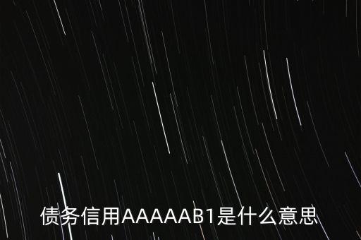 債務(wù)信用AAAAAB1是什么意思