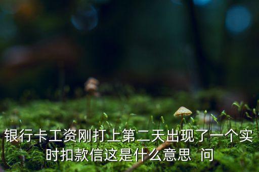 銀行卡工資剛打上第二天出現(xiàn)了一個實時扣款信這是什么意思  問