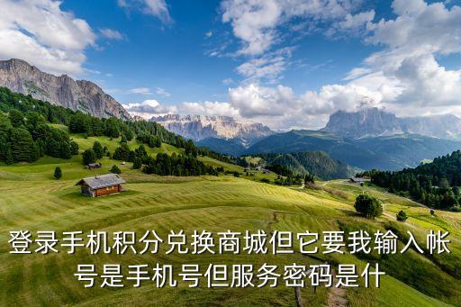 登錄手機積分兌換商城但它要我輸入帳號是手機號但服務(wù)密碼是什