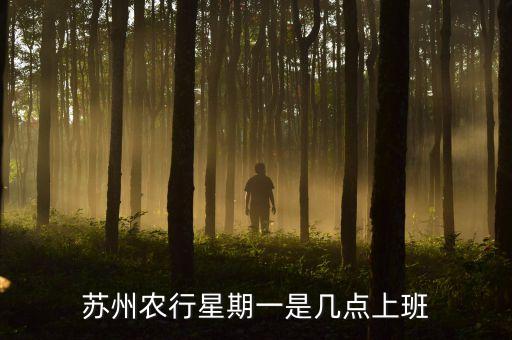 蘇州農(nóng)行星期一是幾點(diǎn)上班