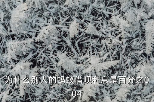 為什么別人的螞蟻借唄利息是百分之004