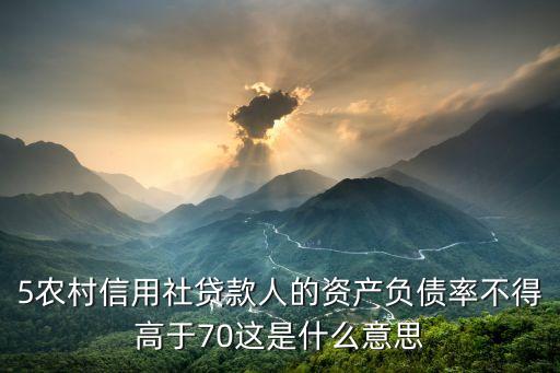 5農(nóng)村信用社貸款人的資產(chǎn)負債率不得高于70這是什么意思