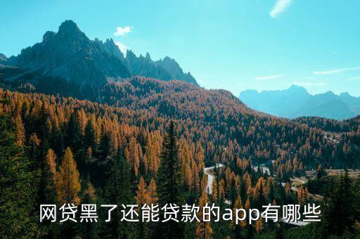 什么軟件網(wǎng)黑也可以貸，黑戶(hù)可以用哪款app貸款