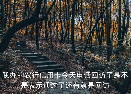 我辦的農(nóng)行信用卡今天電話回訪了是不是表示通過了還有就是回訪