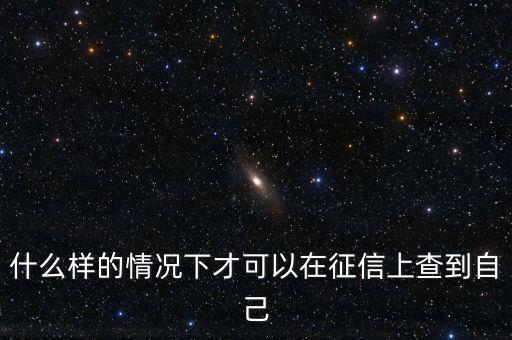 什么樣的情況下才可以在征信上查到自己