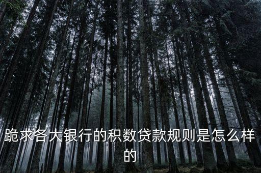 跪求各大銀行的積數(shù)貸款規(guī)則是怎么樣的