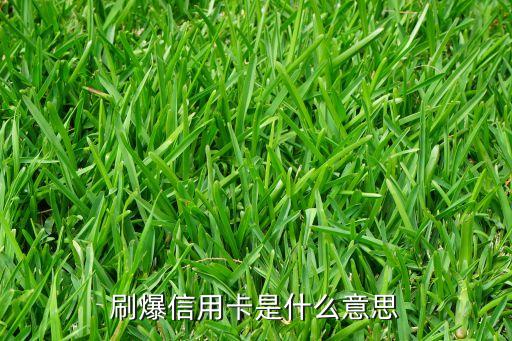 刷爆信用卡是什么意思