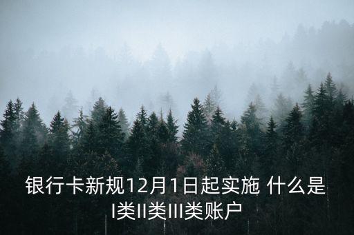銀行卡新規(guī)12月1日起實(shí)施 什么是I類II類III類賬戶