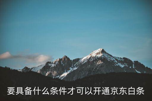 要具備什么條件才可以開通京東白條
