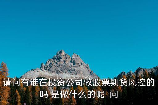 請問有誰在投資公司做股票期貨風控的嗎 是做什么的呢  問