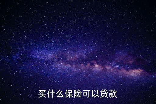買什么保險可以貸款