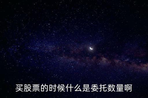 買股票的時候什么是委托數(shù)量啊