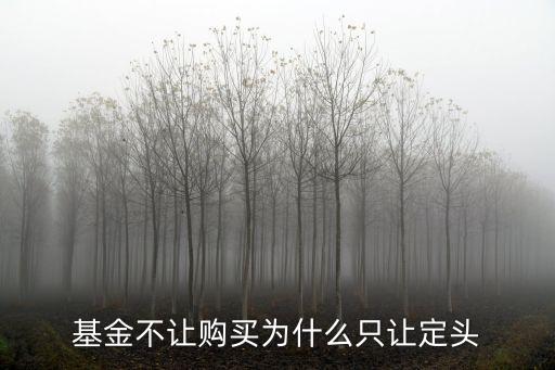 基金不讓購買為什么只讓定頭