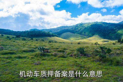 抵押備案是什么意思，機動車質(zhì)押備案是什么意思