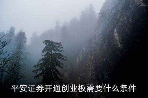 平安證券開通創(chuàng)業(yè)板需要什么條件