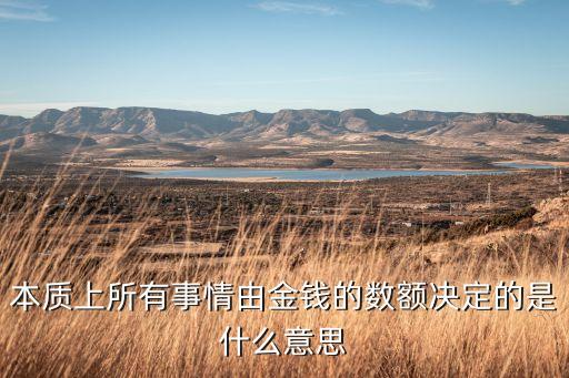 本質(zhì)上所有事情由金錢的數(shù)額決定的是什么意思