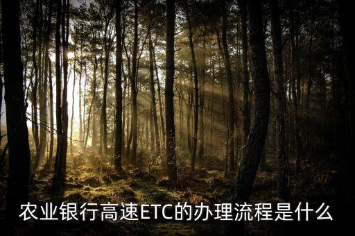 農(nóng)業(yè)銀行高速ETC的辦理流程是什么