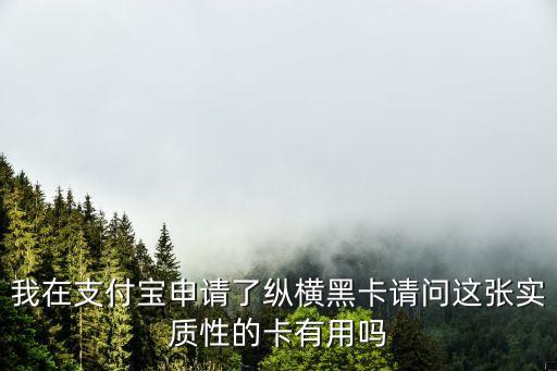 我在支付寶申請了縱橫黑卡請問這張實質(zhì)性的卡有用嗎