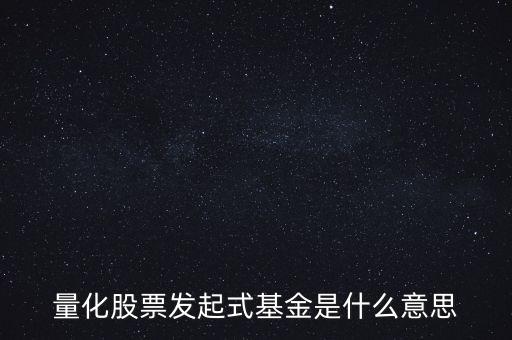 量化股票發(fā)起式基金是什么意思