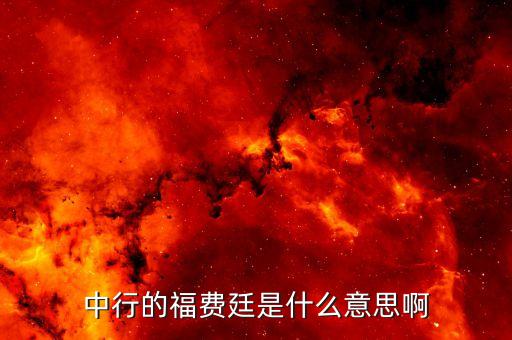 中行的福費(fèi)廷是什么意思啊