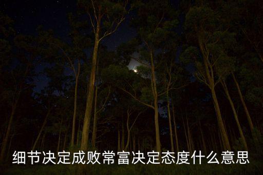 細(xì)節(jié)決定成敗常富決定態(tài)度什么意思
